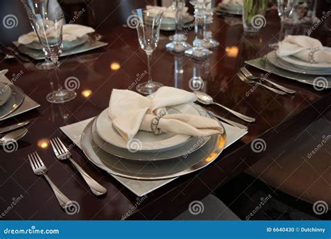 Formal Dinner Place Settings Stock Photo - Image of elegance, tableware ...