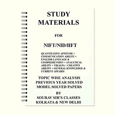 Study Notes Material On IIFT+ NID+NIFT FOR 2022-2023 [Paperback] sourav ...
