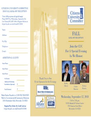 Fillable Online community ucr Community: CUC Schedule of Events Fax ...