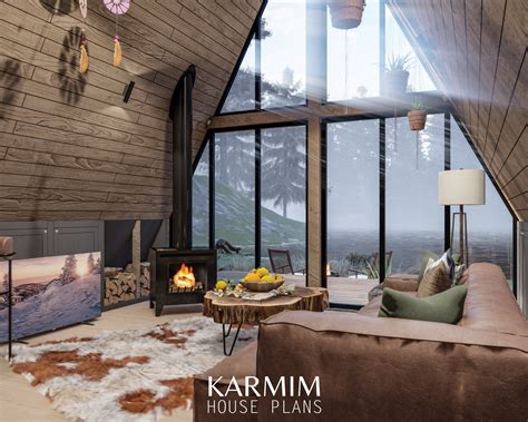 Tiny A-frame Cabin DIY Plans 16x24 Modern Cabin House Architectural ...