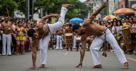 Two Capoeira performers in the Street during Carnival — Teletype