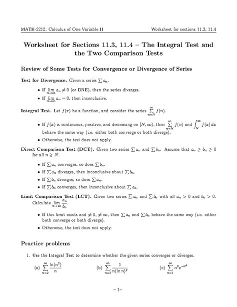 Image result for Calculus Comparison Tests Example