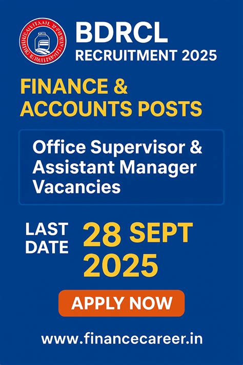 BDRCL Recruitment 2025: Finance & Accounts Vacancies – Apply for Office ...
