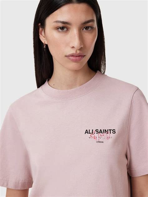 AllSaints Amore Lisa Organic Cotton Regular Fit T-Shirt, Pink Blush