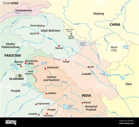 India pakistan border map hi-res stock photography and images - Alamy