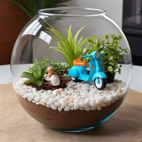 Forest Charm: DIY Round Glass Terrarium Kit with Live Succulents & Min ...