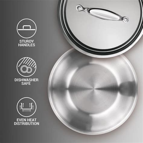 AM0972 Milton Pro Cook Triply Silver Tasla 24cm Designed For Healthy C ...