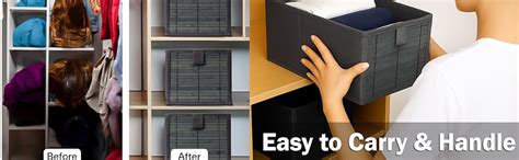PRIME PICK Pack of 2 Foldable Storage Box with Lid, Bamboo Front, Metal ...