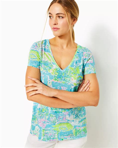 Etta V-Neck Cotton Top | Lilly Pulitzer