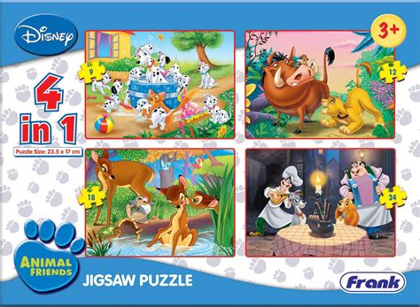 Buy Frank Disney Animal Friends 4 in 1 Puzzles - A Set of 4 Jigsaw ...