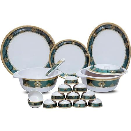 Serve n Style Round Melamine Dinner Set 40 Pieces (1008) - Green ...