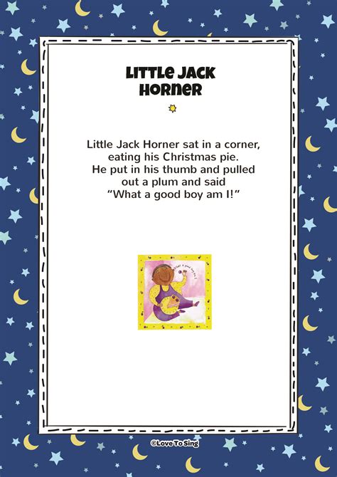 Little Jack Horner Nursery Rhyme Words - Letter Words Unleashed