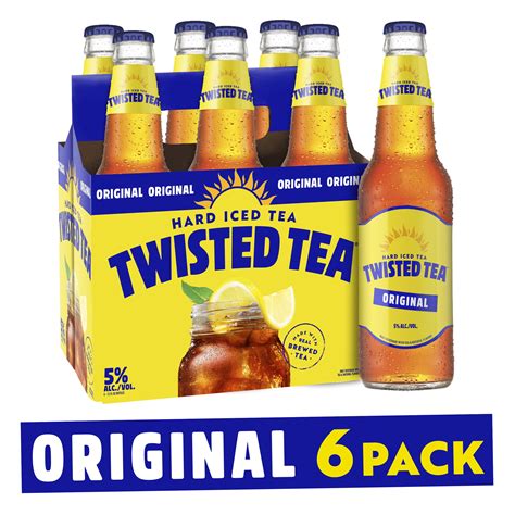 Twisted Tea Hard Iced Tea 6 Pack 12 fl oz Bottles with Natural Lemon ...