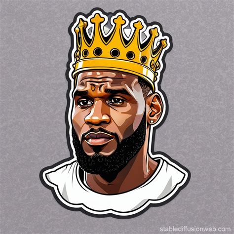 LeBron James in Lakers Uniform with Golden Crown | Stable Diffusion Online