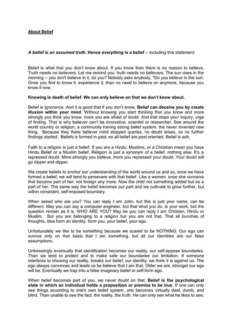 Belief - What is Belief | PDF