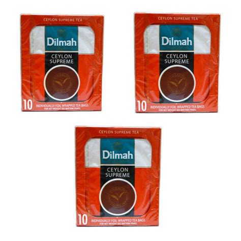 Buy Dilmah Ceylon Supreme Tea 10 Tea Bags X 3 Pack - Individually Foil ...