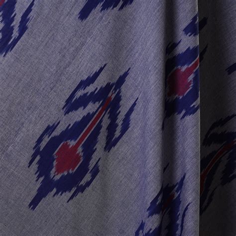 Blue Cotton Pochampally Central Asian Ikat Fabric