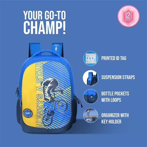 Skybags Squad Pro 01 School Backpack Blue