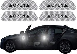 Bestrix Open Signal White Door Warning Reflective Stickers for Car 8.9 ...