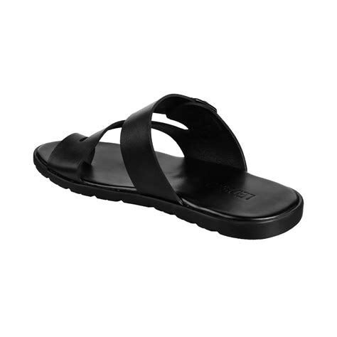 Ledero Black Leather Slip on Sandal for men | Buy Stylish Sandals for ...