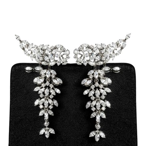 Celestial Diamond Feather Earrings – True Diamond IN