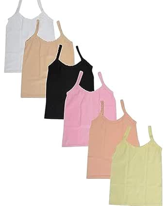Buy Pure Cotton Plain Multicolored Slip for Girls & Kids(Pack of 6 ...