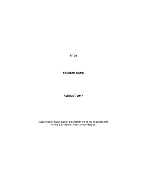 Image result for Dissertation Format Sample