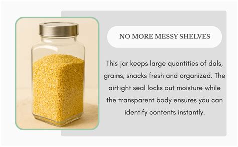 Buy CROCO JAR Square Glass Storage Containers 1000ml | Set of 6 ...