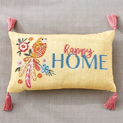 Buy Glance Happy Home Embroidered Filled Cushion - 50x30cm from Home ...