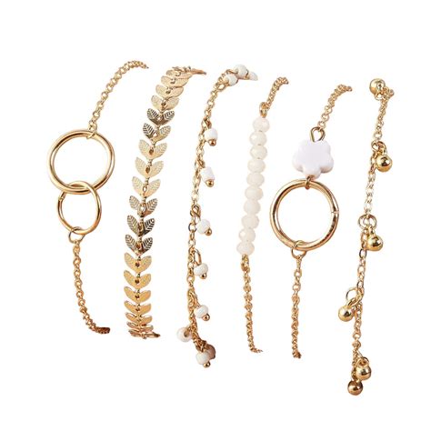 Buy Jewels Galaxy Gold Toned & Gold Plated Set of 6 Contemporary ...