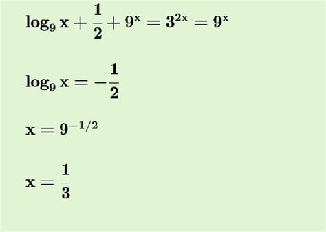 log_3(log_9 x + 1/2 + 9^x) = 2x - Brainly.in