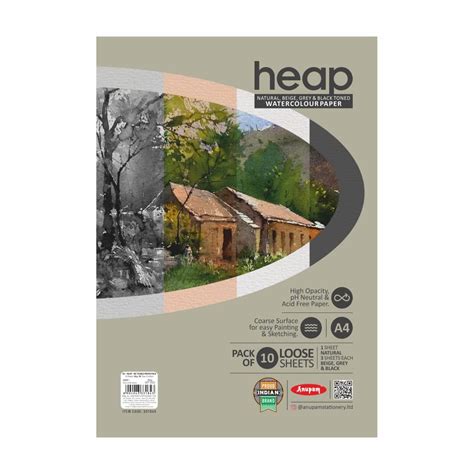 Anupam Heap Natural Toned Watercolour Paper A4 Multi Colour Pack ...