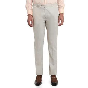 Buy Park Avenue Men Slim Fit Structure Pattern Poly Viscose Blend Flat ...