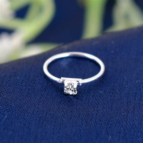 Sterling Silver 925 CZ Solitaire Nose Ring - 10mm – NEMICHAND JEWELS