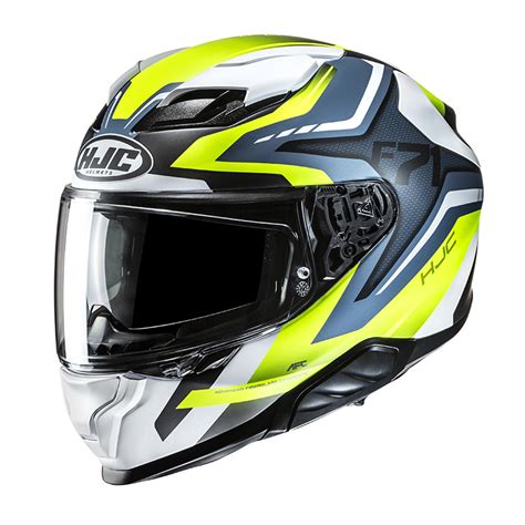 Hjc F71 Fes Yellow Blue Matt Helmet