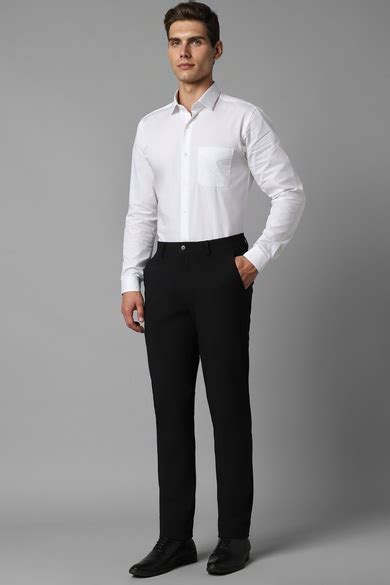 Buy Men Black Slim Fit Solid Flat Front Formal Trousers Online - 930316 ...
