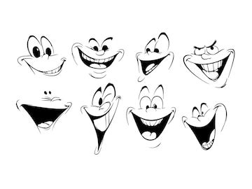 A cartoon drawing of a cartoon character with a smile face | Premium AI ...