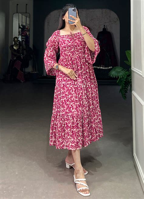 Buy Floral Printed One Piece/Indo Western Dress For Womens – Shinisha