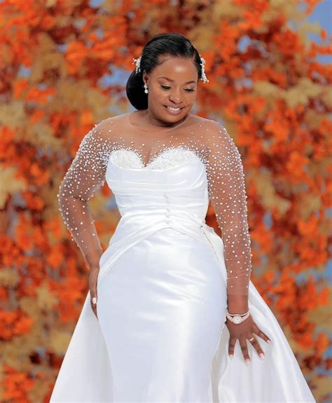 C2023-SLS751b - sheer long sleeve crystal beaded plus size wedding gow – Darius Fashions | Plus ...