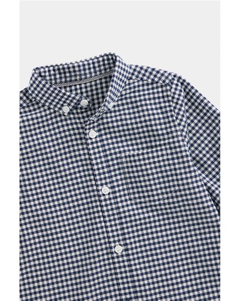 Buy Boys Full Sleeves Oxford Shirt Gingham Check-Blue Online at Best ...
