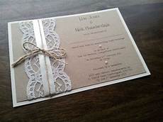 Handmade Wedding Invitation Cards by Sle Personalised Handmade Vintage Chic Lace Wedding Handmade Wedding Invitation Cards