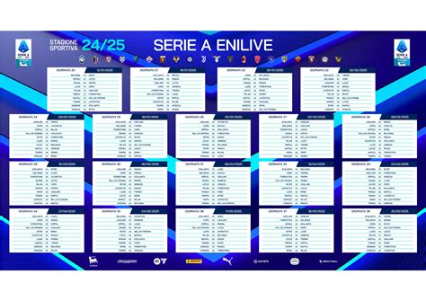 Serie A : Il Calendario 2024 -2025 . Scarica in Pdf | Sicilia Sport News