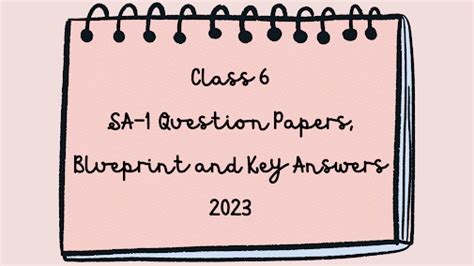 Class-6 Summative Assessment-1(SA-1) Model Question Papers, Blueprint ...