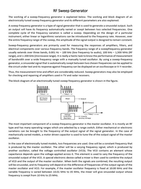 RF Sweep Generator & Function Generator | PDF | Frequency | Amplifier
