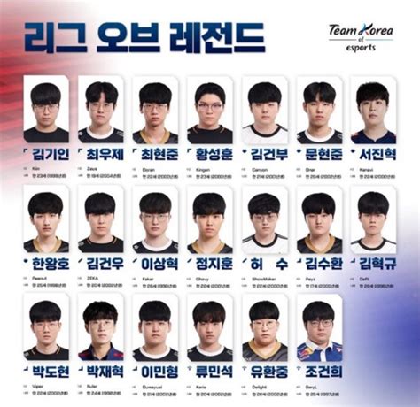 2023 아시안게임 LOL 예비 선수명단 공개.JPG - 롤: 리그 오브 레전드 - 에펨코리아