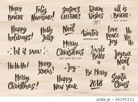Set of holiday greeting quotes and wishes. Handのイラスト素材 [36245221] - PIXTA