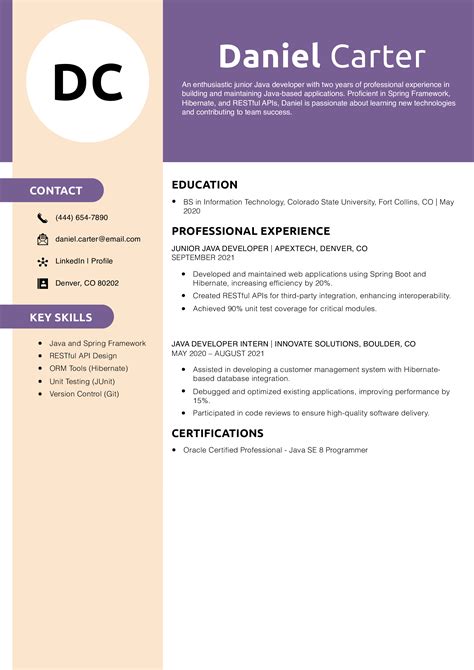 Image result for Java Developer Resume Examples