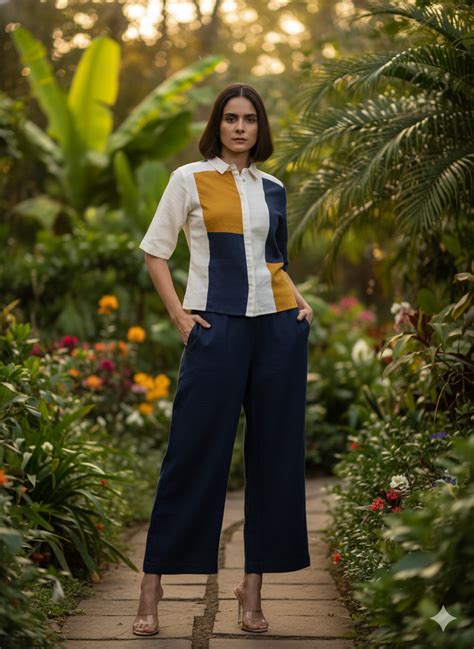 Colour Block Cotton Linen Co-Ord set – Stylesang