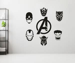 MINIDECOR 197 cm MARVEL STUDIOS AVENGERS Avengers Silhouette with icon ...