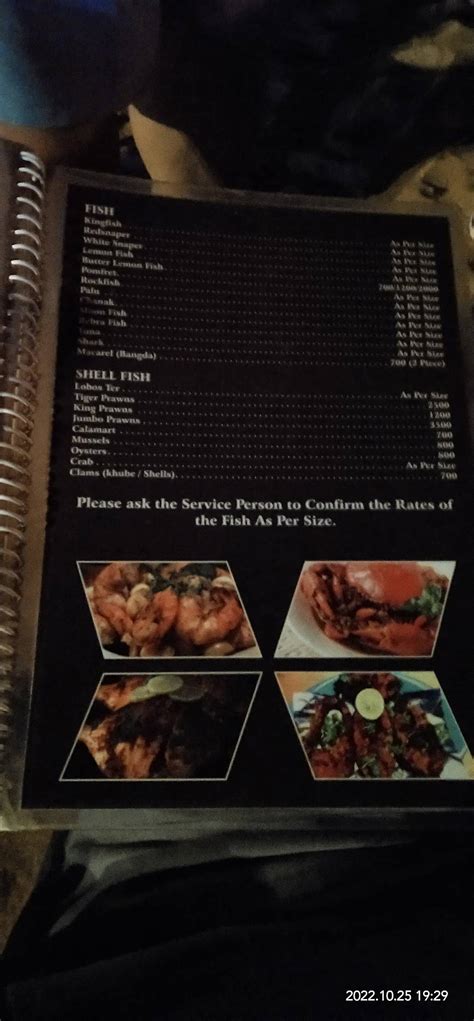Menu at Lobo's Palm restaurant's, Calangute
